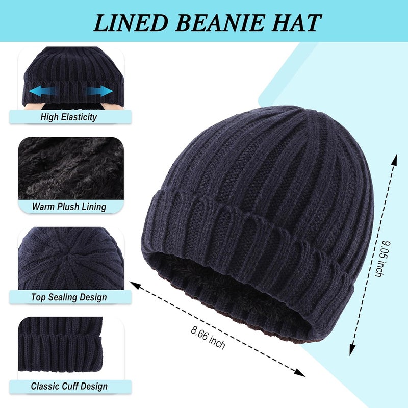 Connectyle 3 PCS Fleece Lined Cold Weather Set, Warm Winter Beanie Hat, Long Scarf and Touchscreen Gloves for Men & Women - Image 2